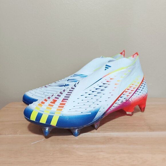 Adidas Predator Edge+ SG Soccer Cleats White Multi Color GW1035 Women's Size 9.5 - Picture 3 of 7